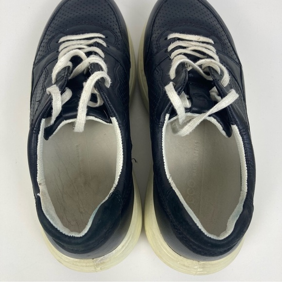 Ecco Soft 7 Black Leather Lace Up Runner Sneaker Comfortable Shoes Size 8 - Picture 12 of 16